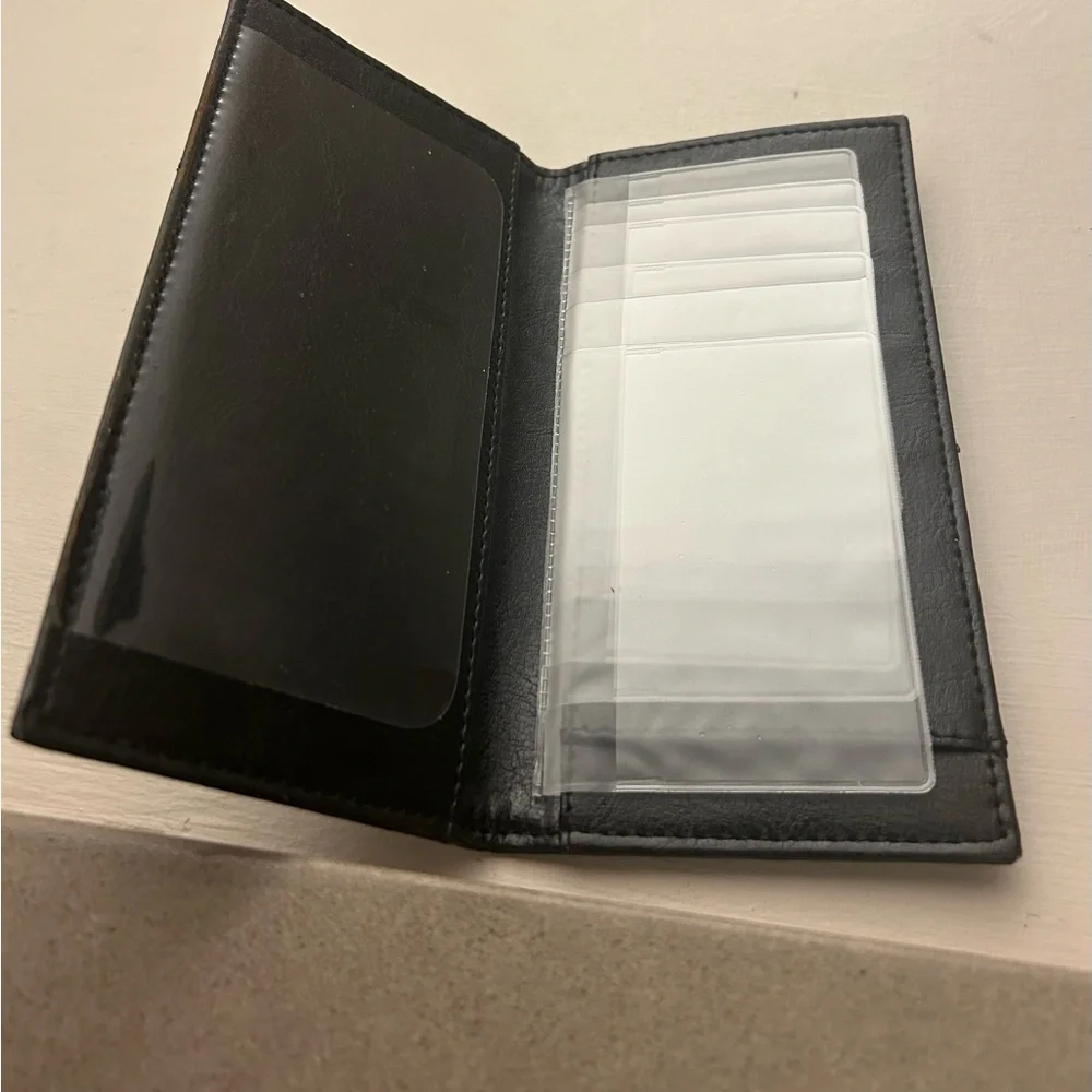 Western Embossed Black Leather Card Holder/wallet-excellent shape!